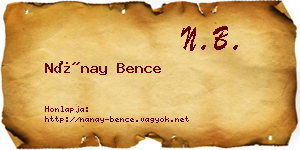 Nánay Bence névjegykártya